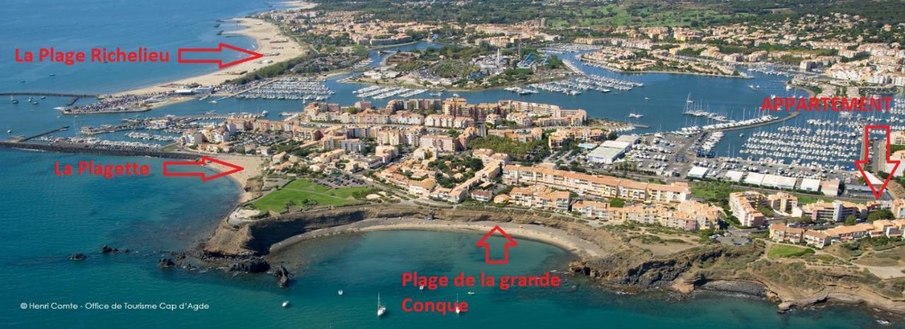 Апартаменти Cap D'Agde 300M Plage Du Mole,Vue Port,Parking,Lave Linge,Piscine Екстер'єр фото