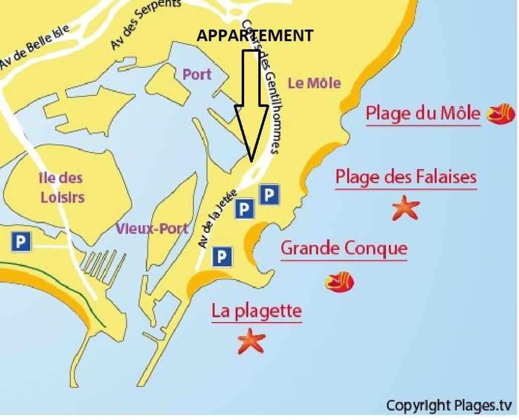 Апартаменти Cap D'Agde 300M Plage Du Mole,Vue Port,Parking,Lave Linge,Piscine Екстер'єр фото